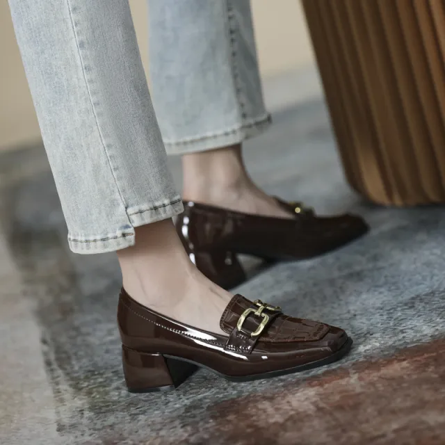 Plus Size Loafers British Leather Shoes Brown - Shop at LoveMi
