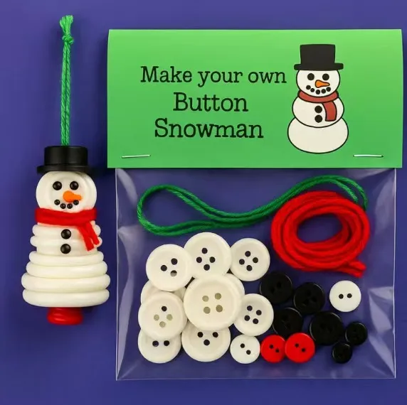 Santa Snowman Button Diy Material Bag Pendant Snowman - Shop at LoveMi