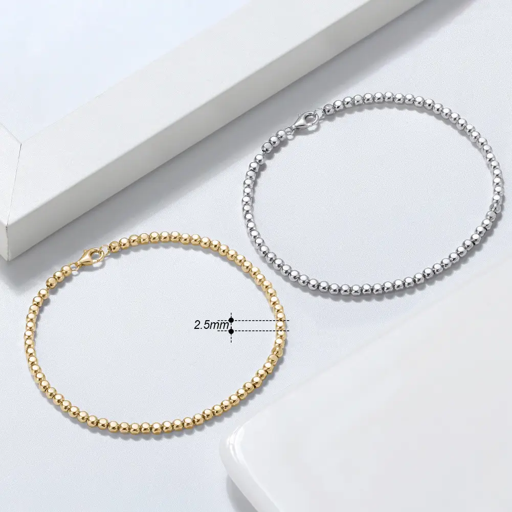 S925 Sterling Silver Bracelet Lucky Beads