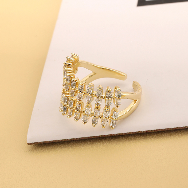 South Korea Light Luxury High Sense Elegant Zircon Ring Line Ins Style