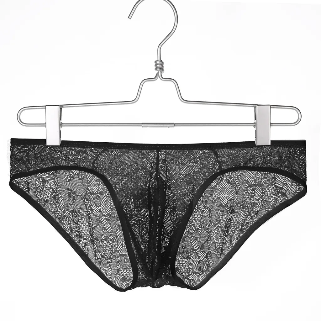 Sexy Seduction Dew Point Transparent Men's Low Waist Panties - Black