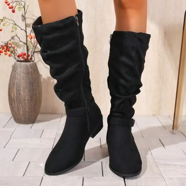 New Autumn Winter Belt Buckle Accessory For Womens Long Boots Black - Shop at LoveMi