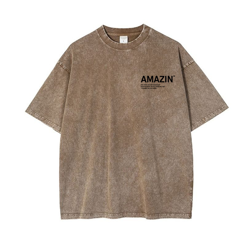 High-end Vintage Snow-washed Mens Top
