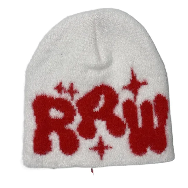 New Mink like Knitted Jacquard Hat White - Shop at LoveMi