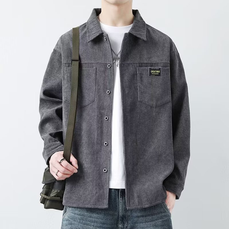 $8.57 Corduroy Jacket Men's Casual Long-sleeved Shirt