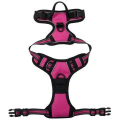 Pet Hand Holding Rope Chest And Back Nylon Dog Rope - Rose Red - View 1