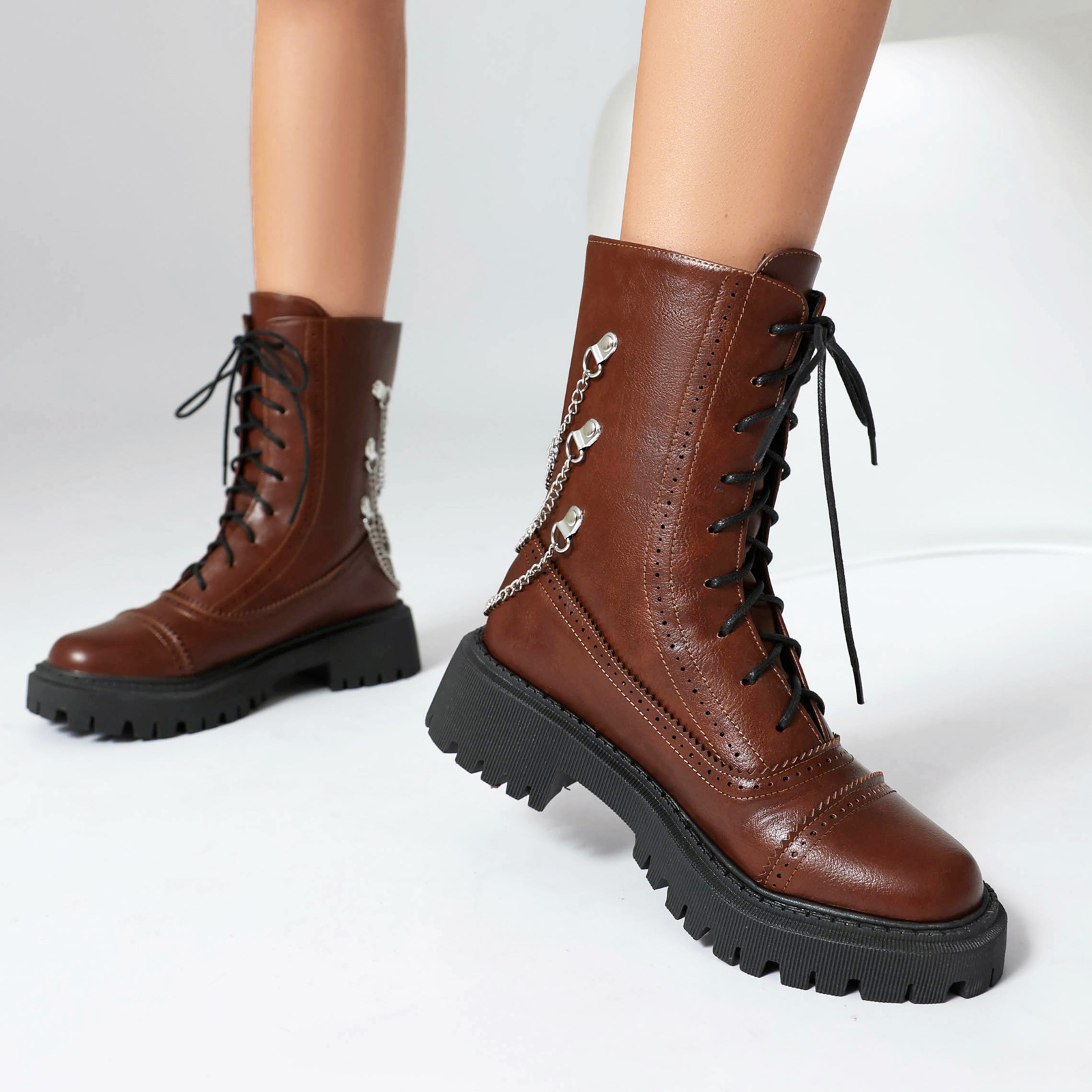 Women’s Chunky Heel Mid-Calf Dr. Style Boots