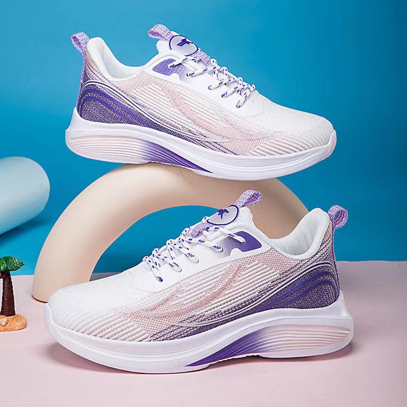 Mesh Round Head Lightweight Soft Sole Sneaker – Purple, 36