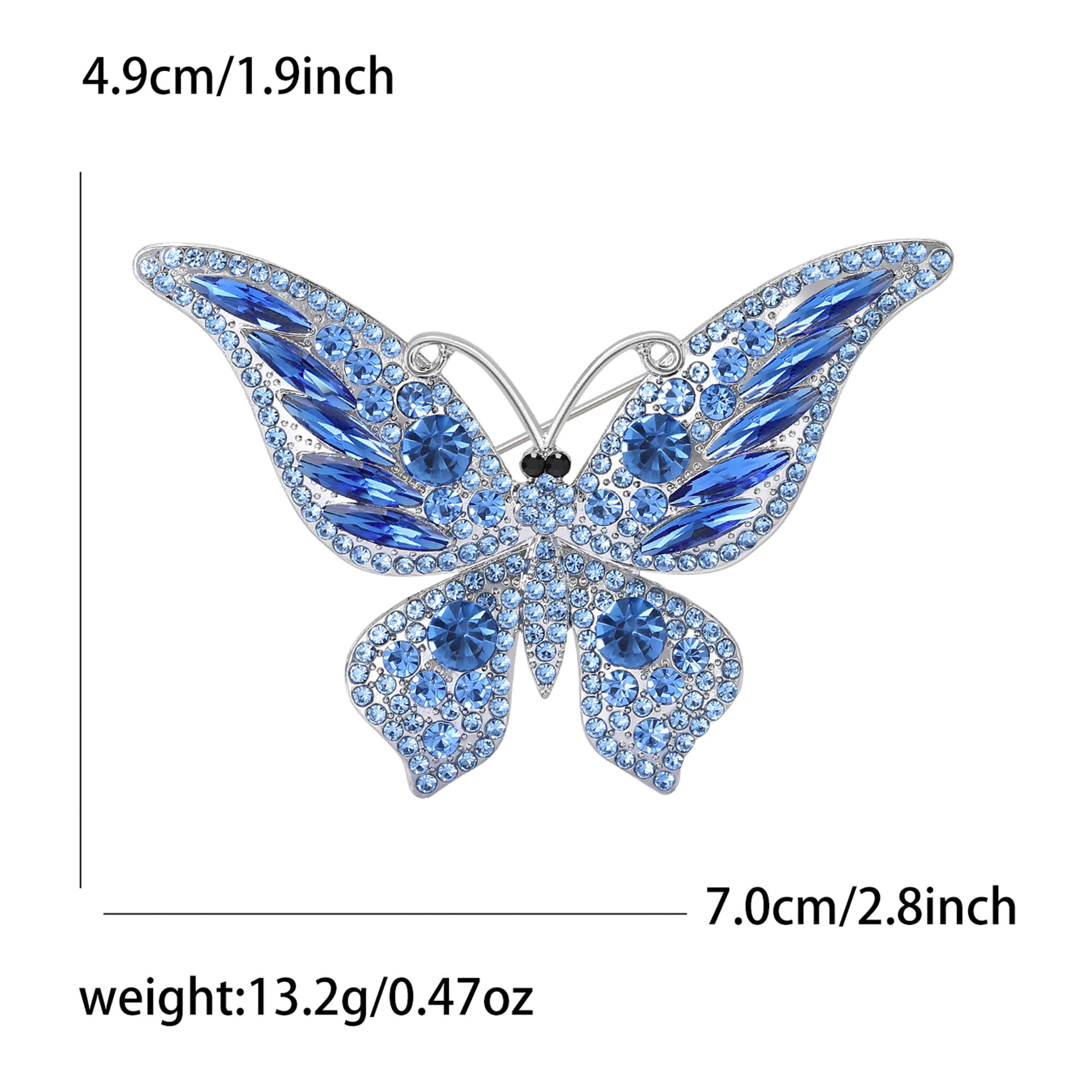 Rhinestone Butterfly Brooch, picture 7 of 11