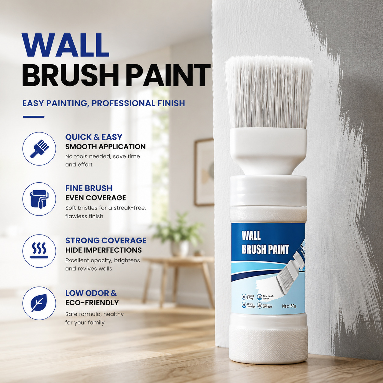 Wall Touch-up Paint With A Small Brush