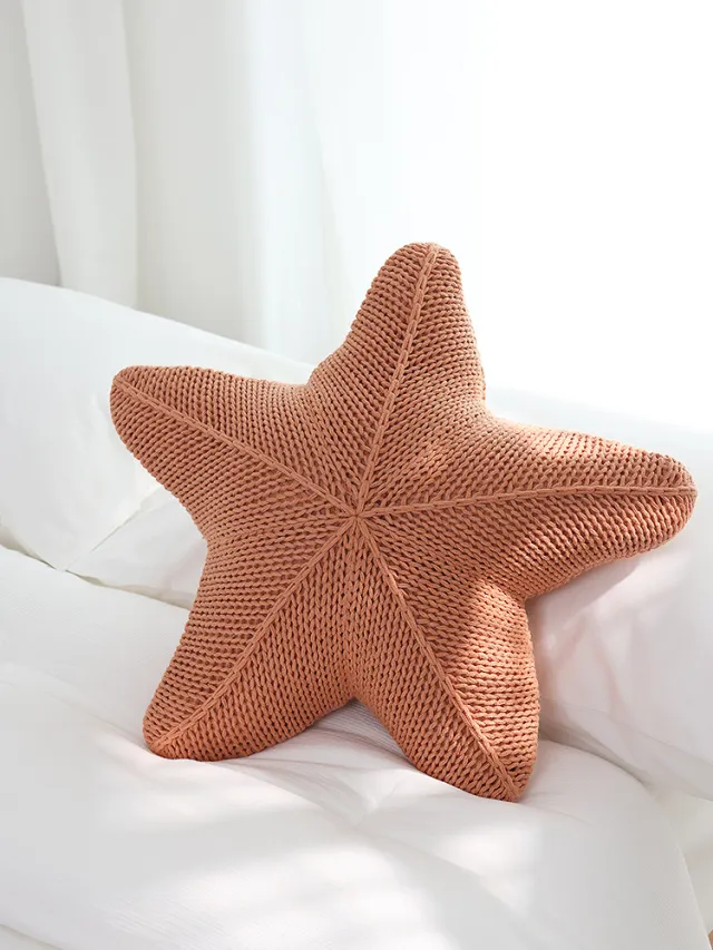 New Starfish Hand knitted Special shaped Pillow Coral Orange - Shop at LoveMi