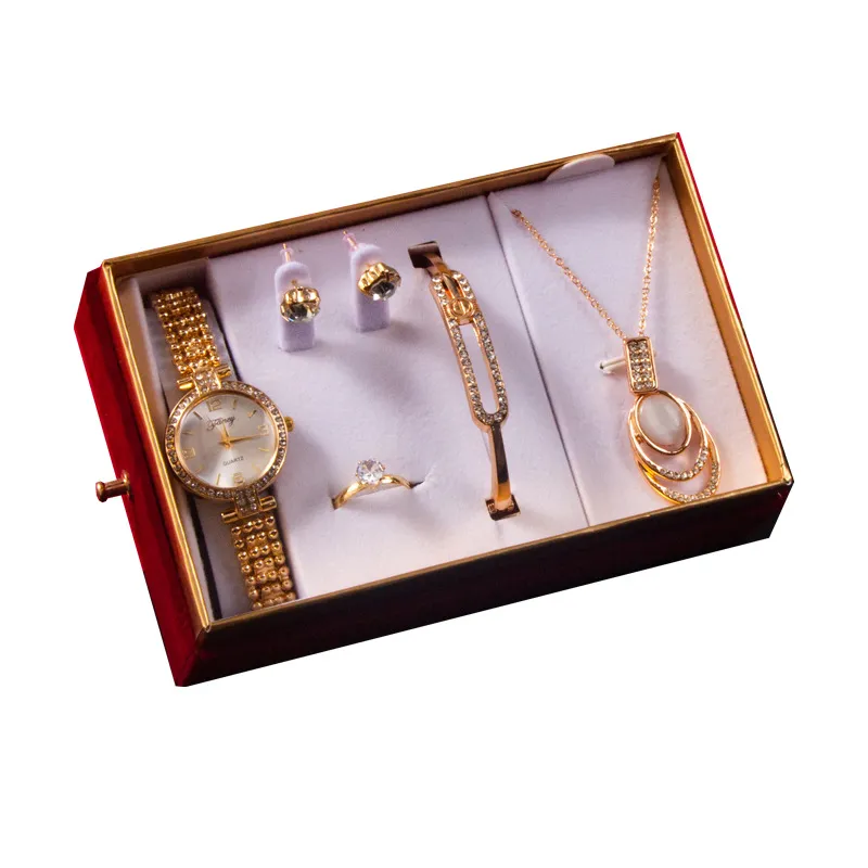 Goddess Festival With Hand Gift Set Watch Bracelet Necklace Ear Stud - Round 2Style