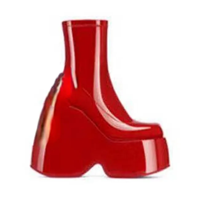 Platform Platform Platform Ankle Boots Red - Shop at LoveMi