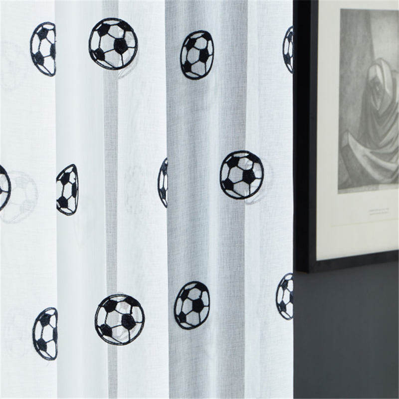 Children's Room Football Embroidered Window Screen - 2