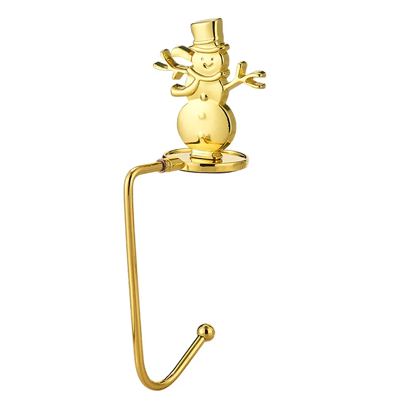 Fashion Simple Christmas Fireplace Socks Hook - Golden Snowman