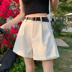 Suit Shorts For Women Summer - White Without Belt - View 1