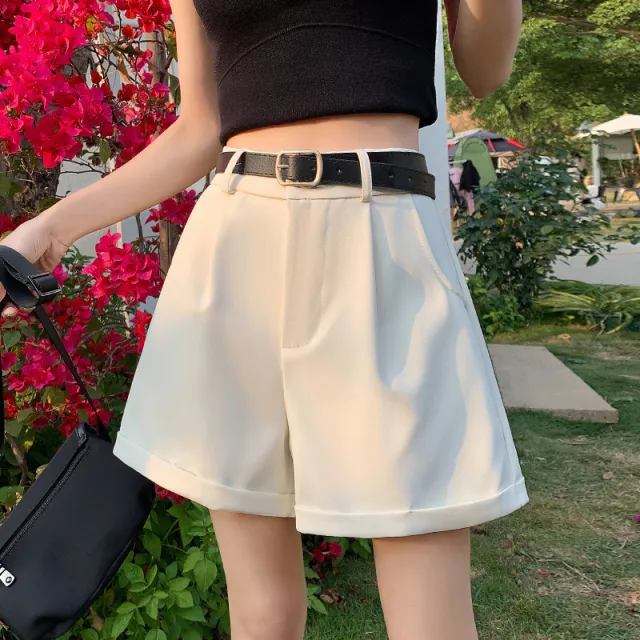 Suit Shorts For Women Summer White Without Belt - Shop at LoveMi