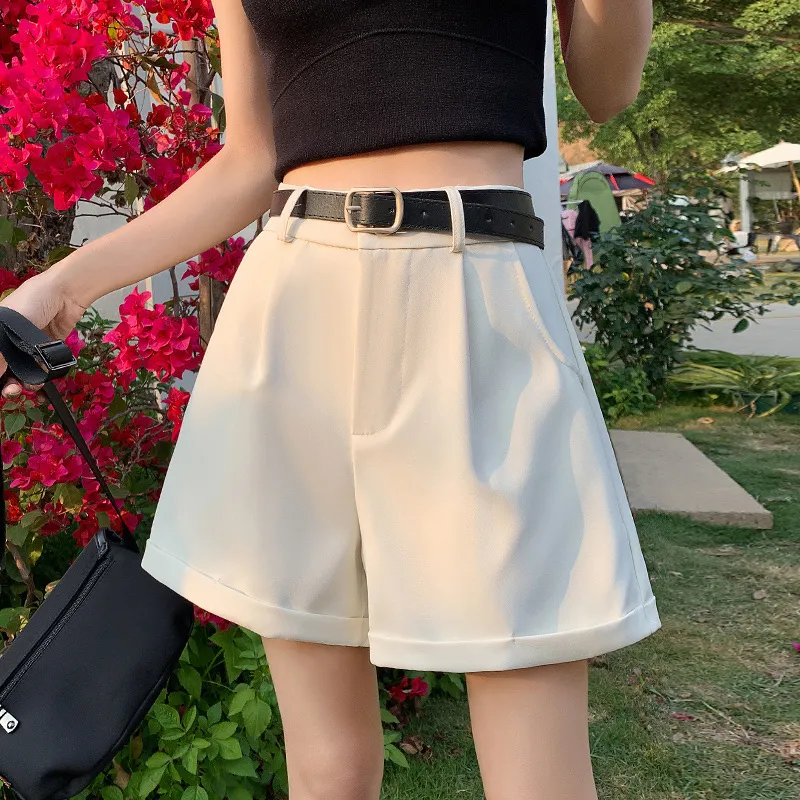 Suit Shorts For Women Summer - White Without Belt