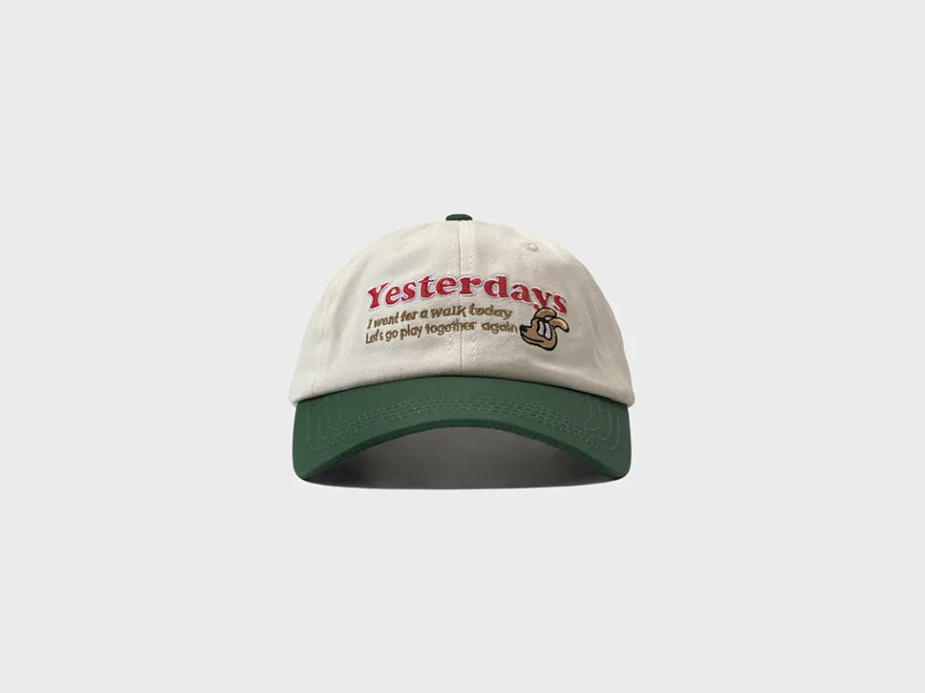 Cute Puppy Embroidered Baseball Cap For Women - Green
