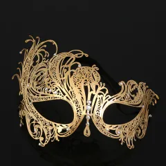 Diamond Iron Mask Ball Supplies Half Face Eye Mask - Gold - View 1