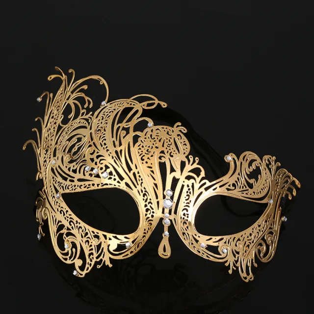 Diamond Iron Mask Ball Supplies Half Face Eye Mask Gold - Shop at LoveMi