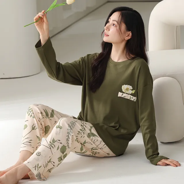 Women's Spring And Autumn Cotton Pajamas Suit Ec36010 - Shop at LoveMi