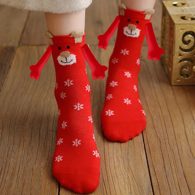 Christmas Stockings Autumn Winter Cotton Magnet Lodestone Hand Tube Socks Figure 4 - Shop at LoveMi