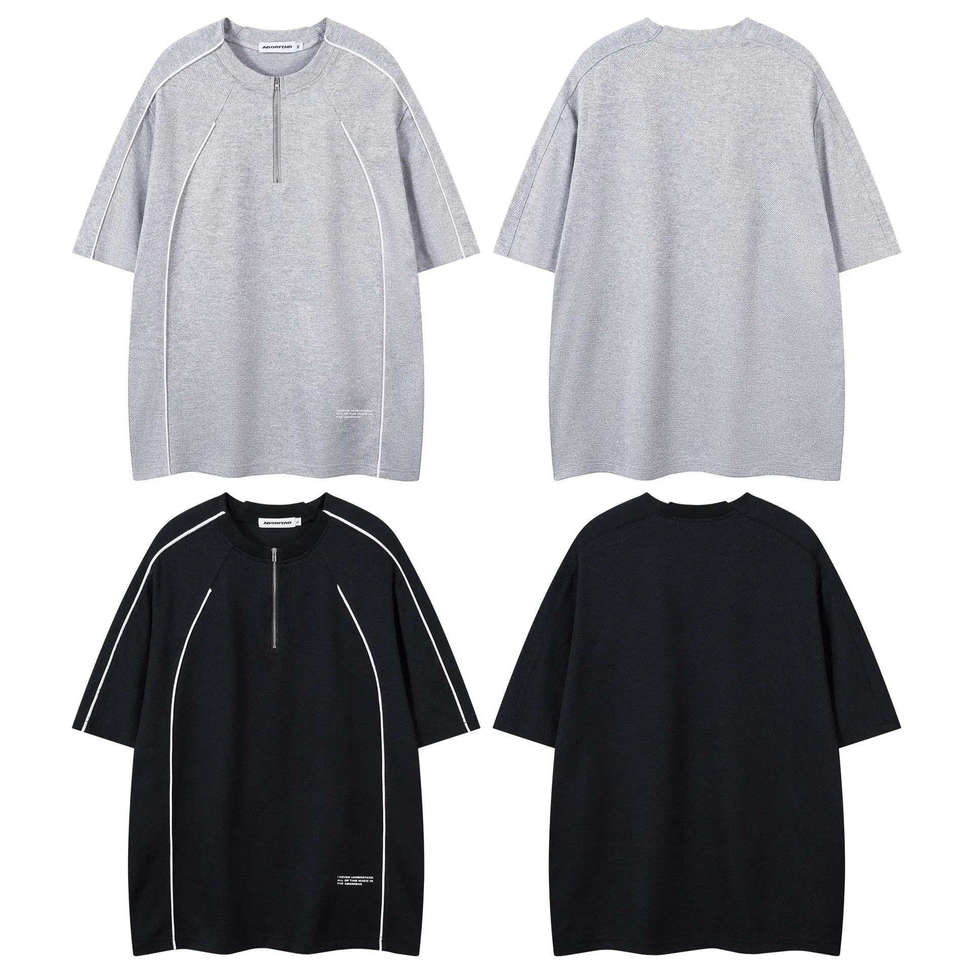 Retro Half Cardigan Letter Print Short-sleeve T-shirt