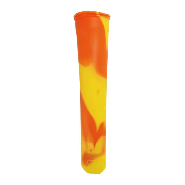 Silicone Popsicle Mold Handheld Ice Sucker With Cover Yellow Orange - Shop at LoveMi