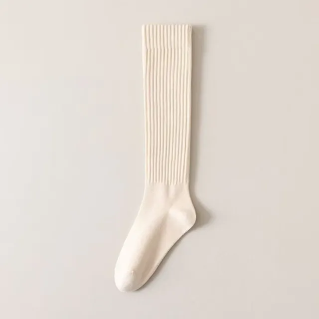 Women's Knee Length Socks Deodorant Mid calf Japanese Maillard Slimming Casual Compression Stockings Beige - Shop at LoveMi