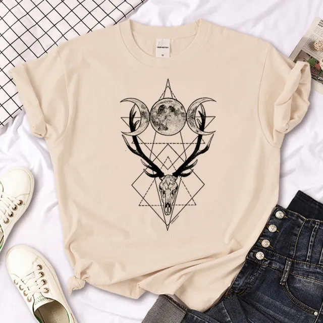 Witch Triple Moon Gothic Sun Tshirt Women Y2K Tee Female Des Style 11612 - Shop at LoveMi