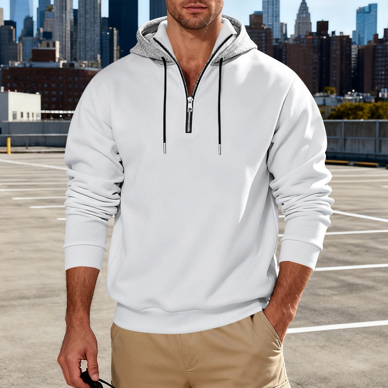 Light-luxury Commuter-style Long-sleeve Hoodie With A Stand-up Collar