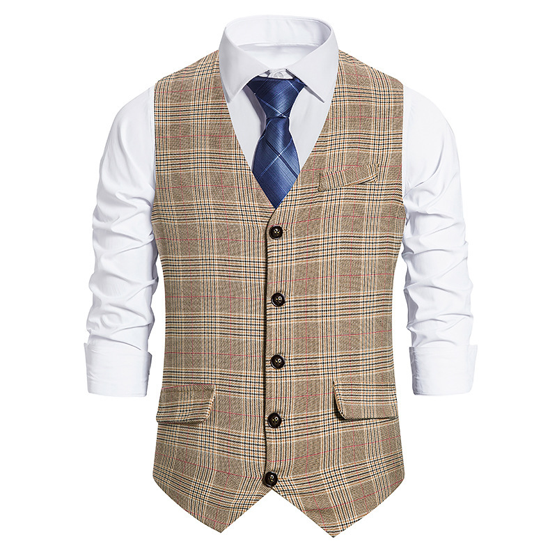 Title 10, Mens Plaid Single Breasted Vest Style Suit for...