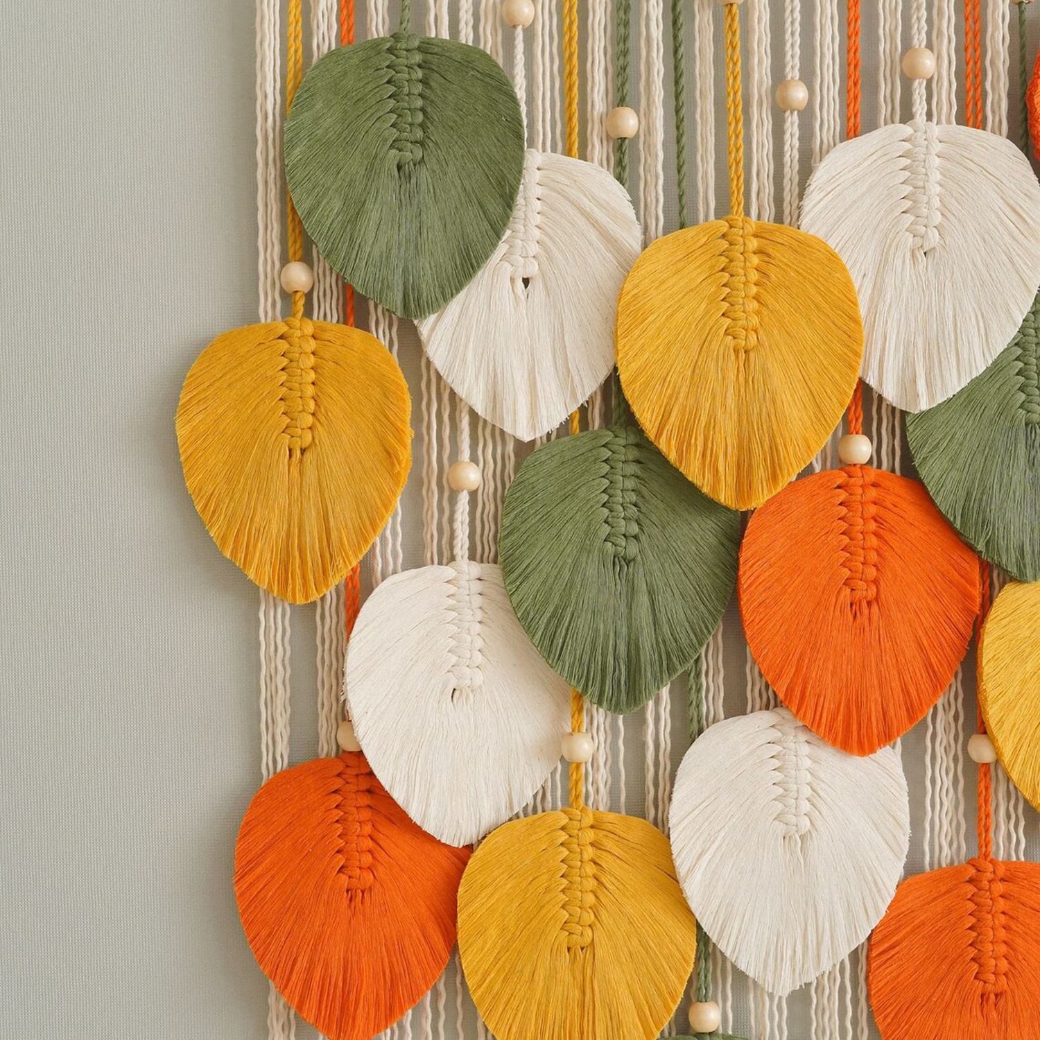 Handwoven Leaf Wall Hanging Tapestry, picture 3 of 5