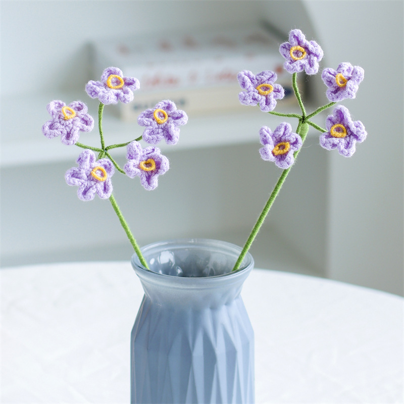 Hand-knitted Finished Yarn Bouquet Of Knitted Artificial Flowers 58