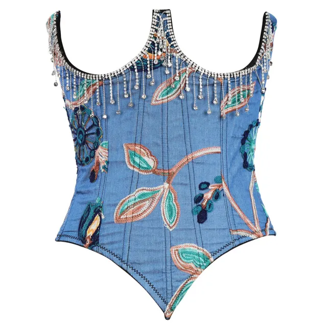 Lace Vest Top Women's Court Tight Strap Corset Drill Chain Corset - Shop at LoveMi