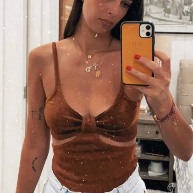 Short Crop top Spaghetti strap Backless Sexy Cutout Slim fit Tank Top Tan - Shop at LoveMi