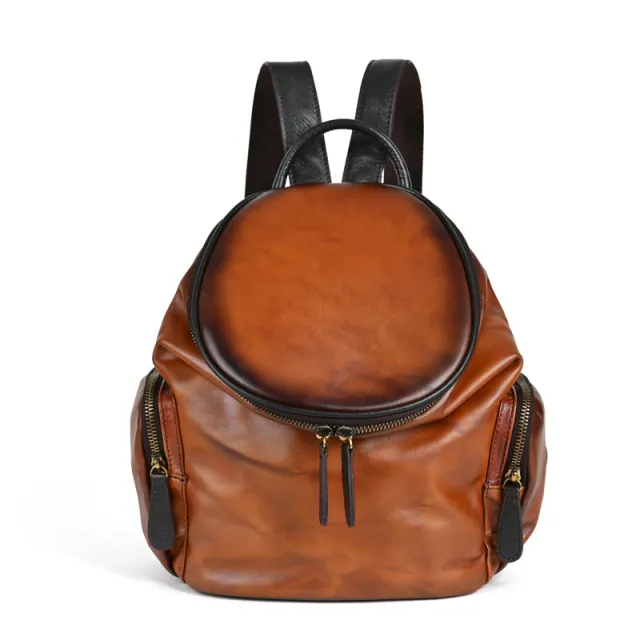Soft Leather Backpack Bag Retro Leisure Forest Style Women's Bag European And American Bags Yellow - Shop at LoveMi