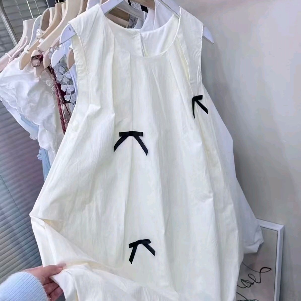 French style High end Bow Loose Summer Tulip Skirt For Women White - Shop at LoveMi