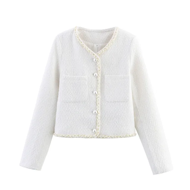 Solid Color European And American Style Pearl Decorative Coat - Shop at LoveMi