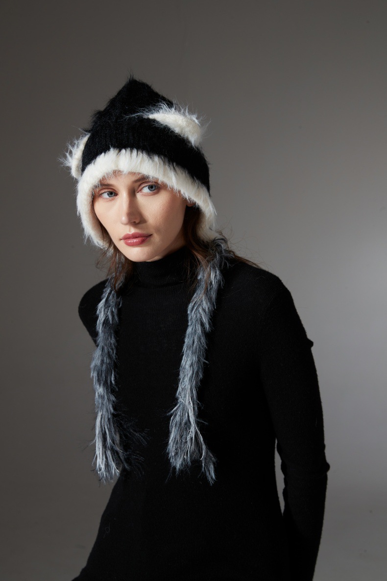 Cat Ears Mink Wool Ear-Protection Knitted Hat — Cozy Animal Ear Beanie