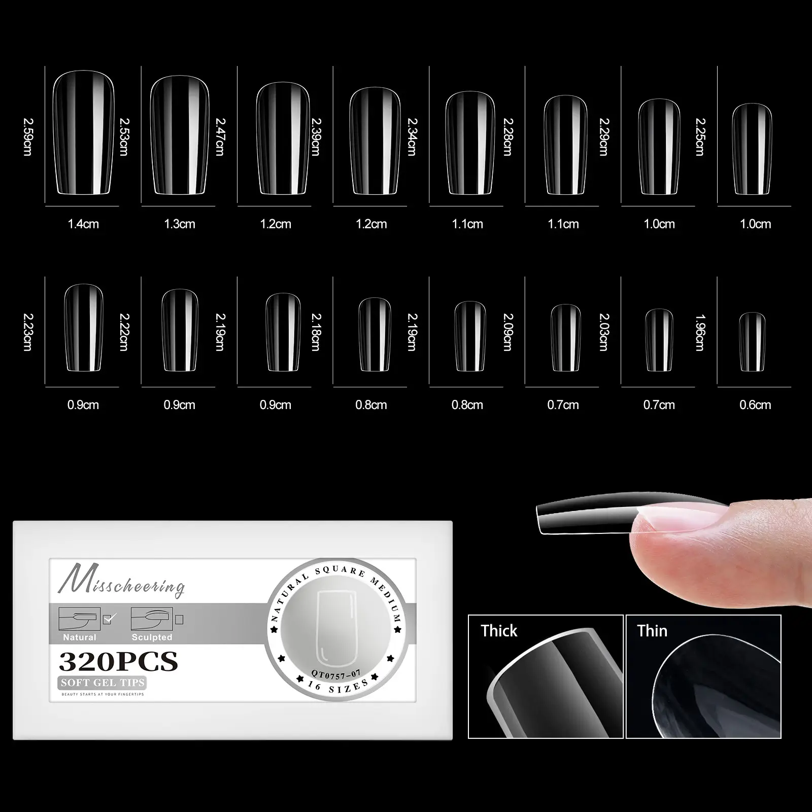 High-end Trendy Nail Salon Nail Tips In Boxed Packaging