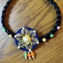Navy Blue Pearl Flower