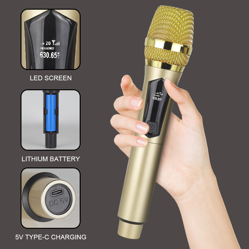Wireless Microphone One-to-two Rechargeable Home Karaoke