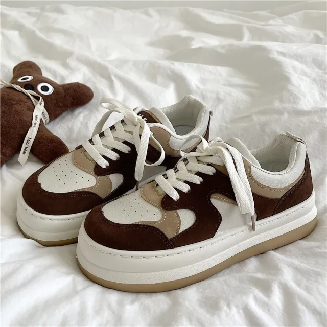 Special interest Design Height Increasing Big Toe Double Color Plate Shoes Khaki - Shop at LoveMi