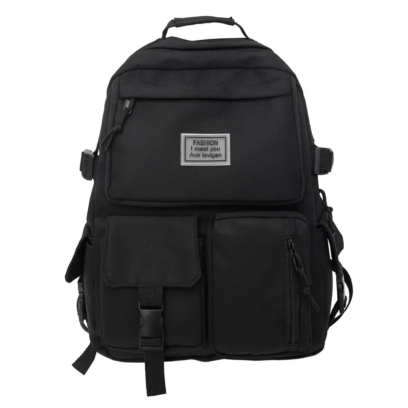 Student Backpack Trendy Backpack - Black