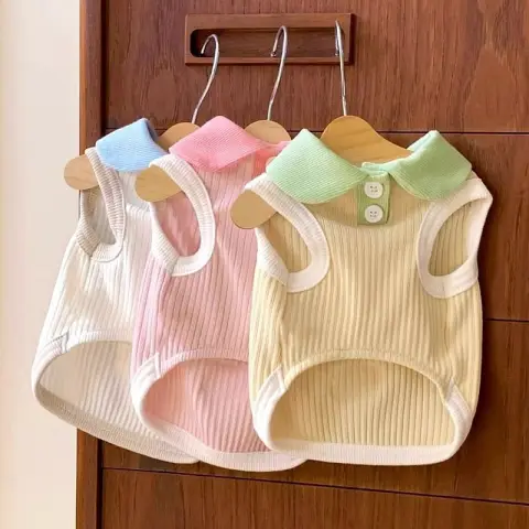 Spring and Summer Solid Color Polo Shirt Puppy Dog