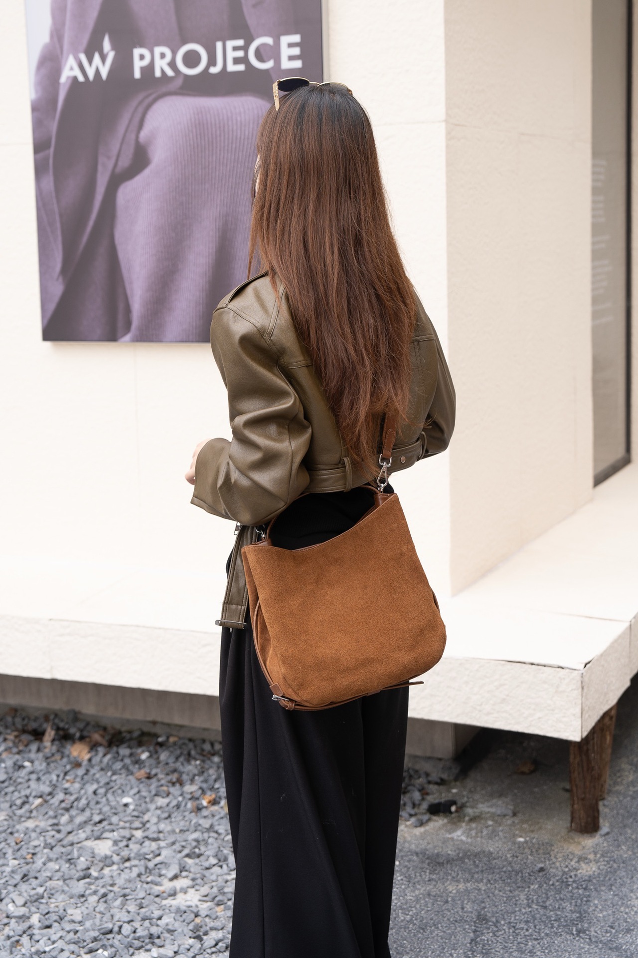 Matte Cowhide Niche Shoulder Crossbody Bag