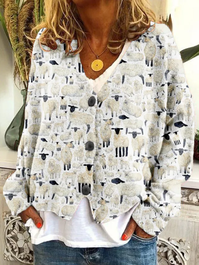 Abstract Printing Casual Cloak Coat 5 Style - Shop at LoveMi
