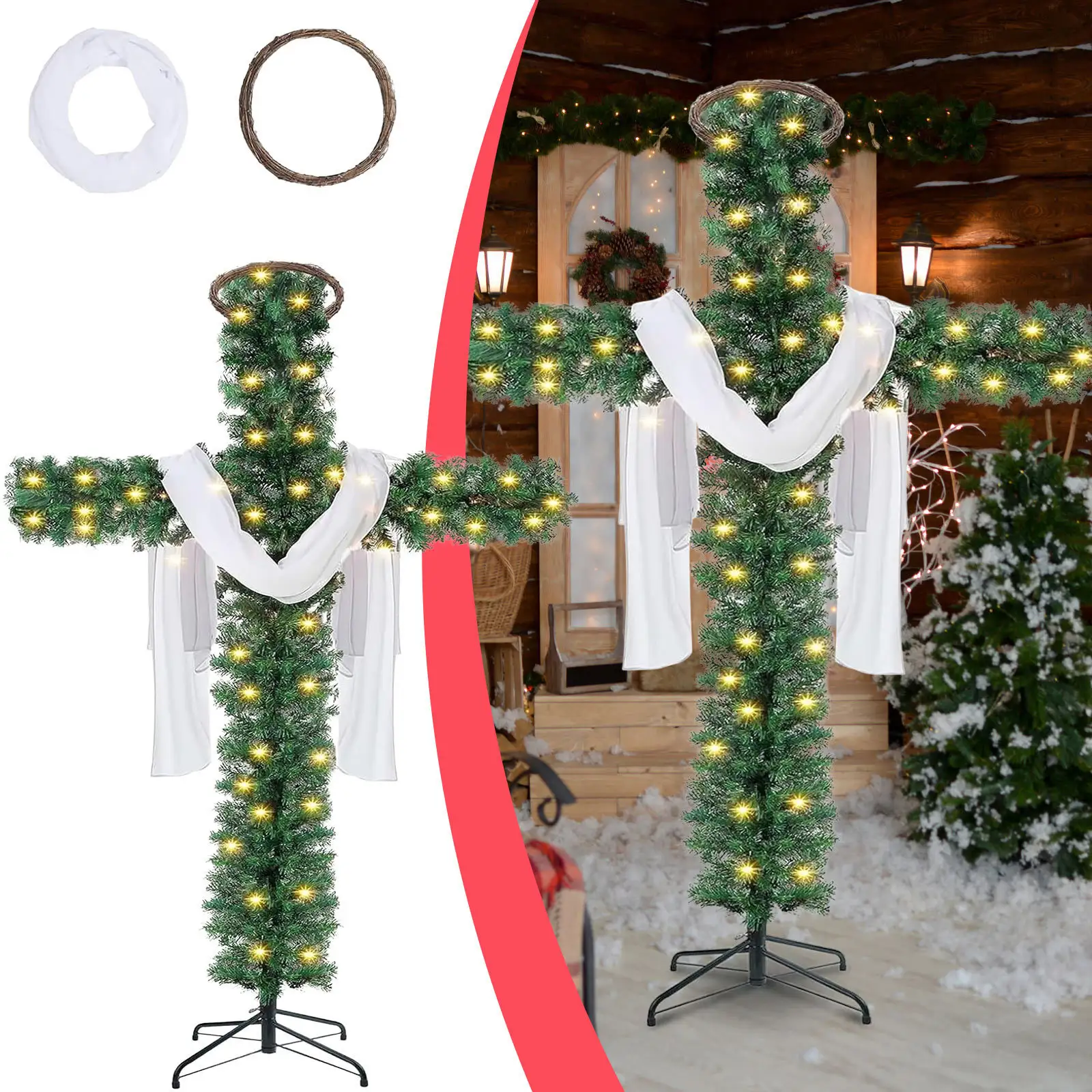 Christmas Indoor Decorations Tree Cross Easter
